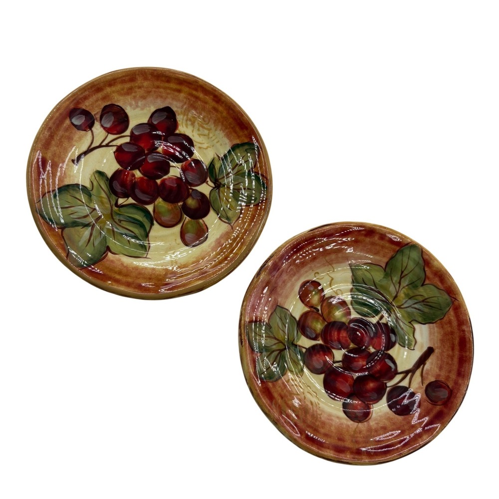 Certified International Smooth Grape Appetizer Plates Pamela Gladding Deep Set 2
